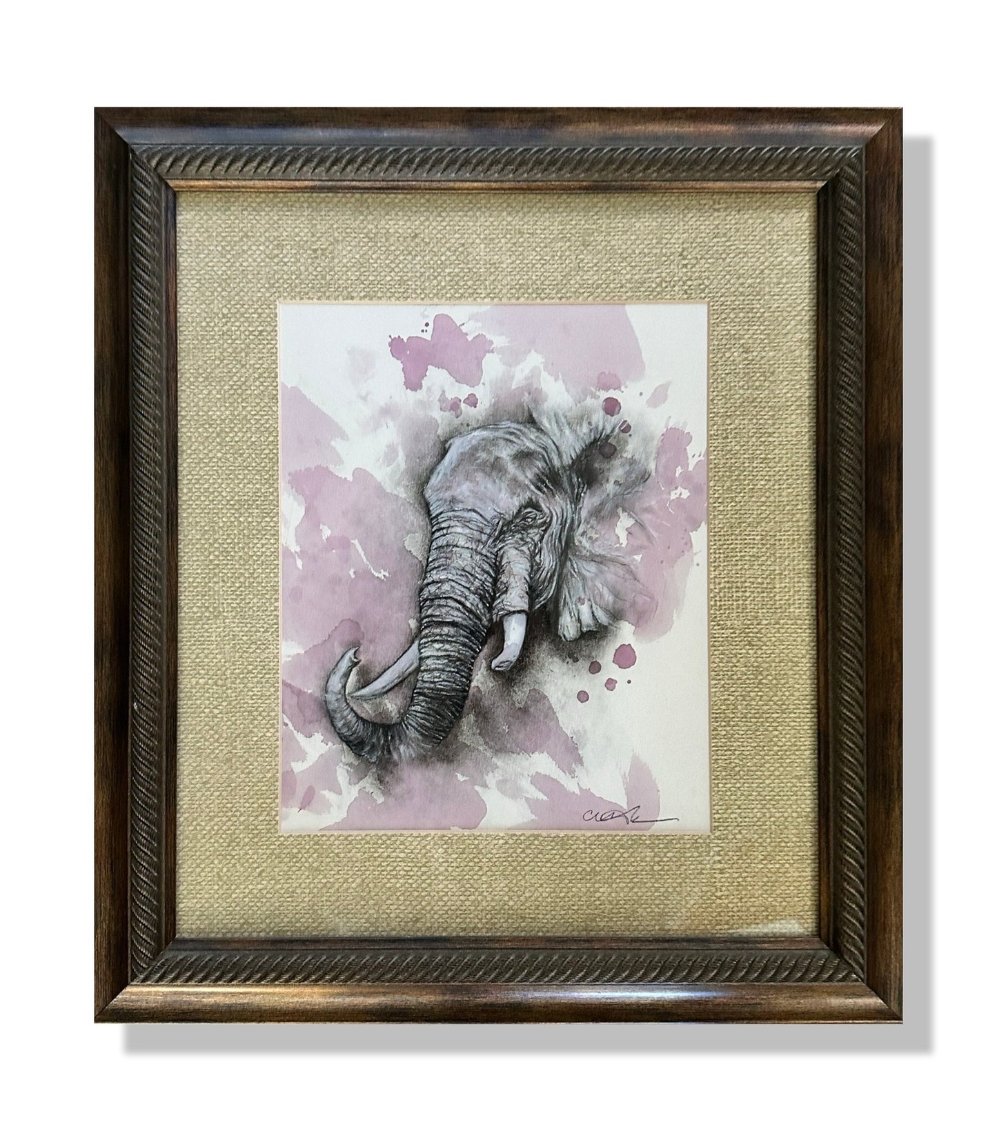 Elephant Majesty- Original Mixed Media Drawing