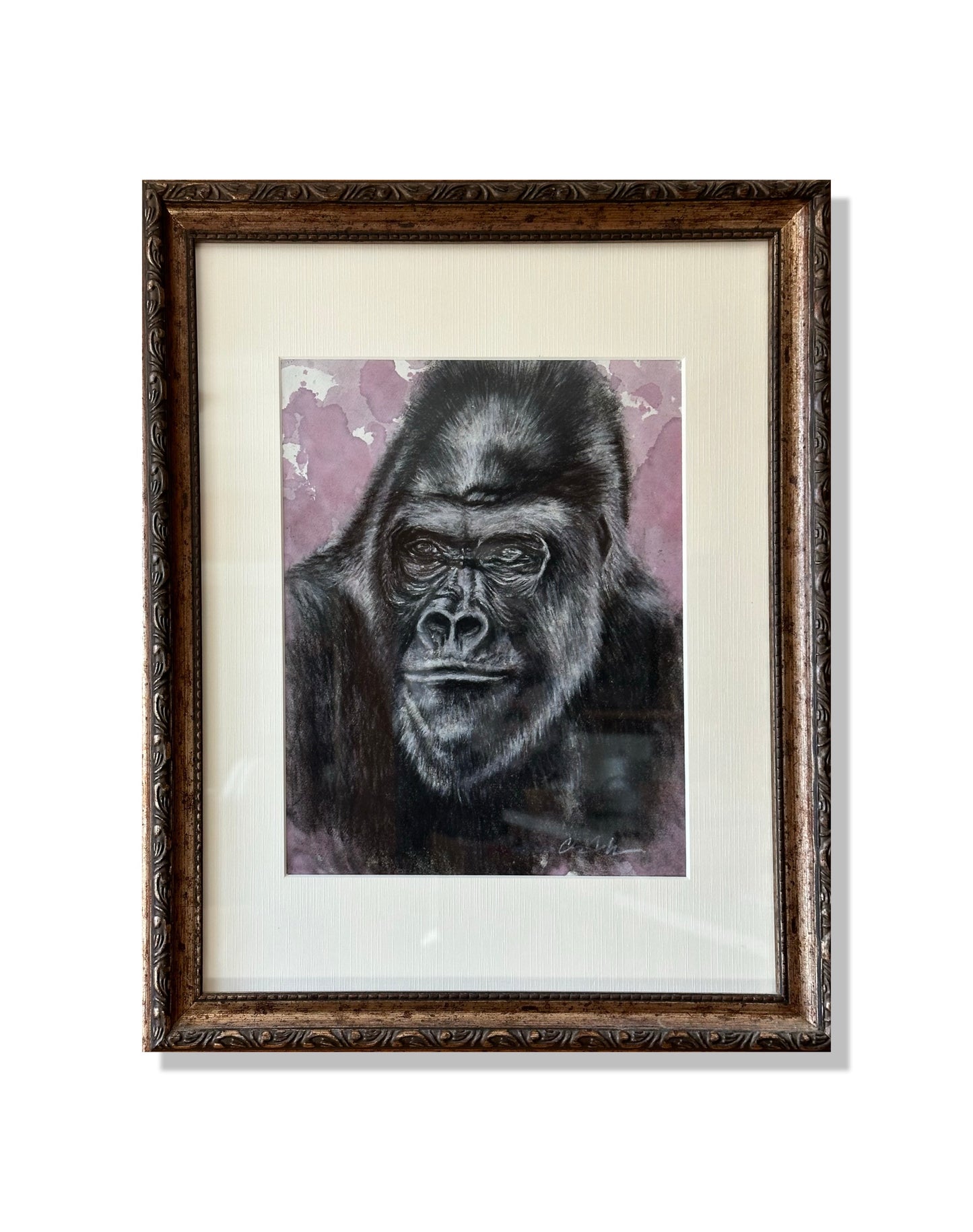 Gorilla Guardian- Original Mixed Media Drawing