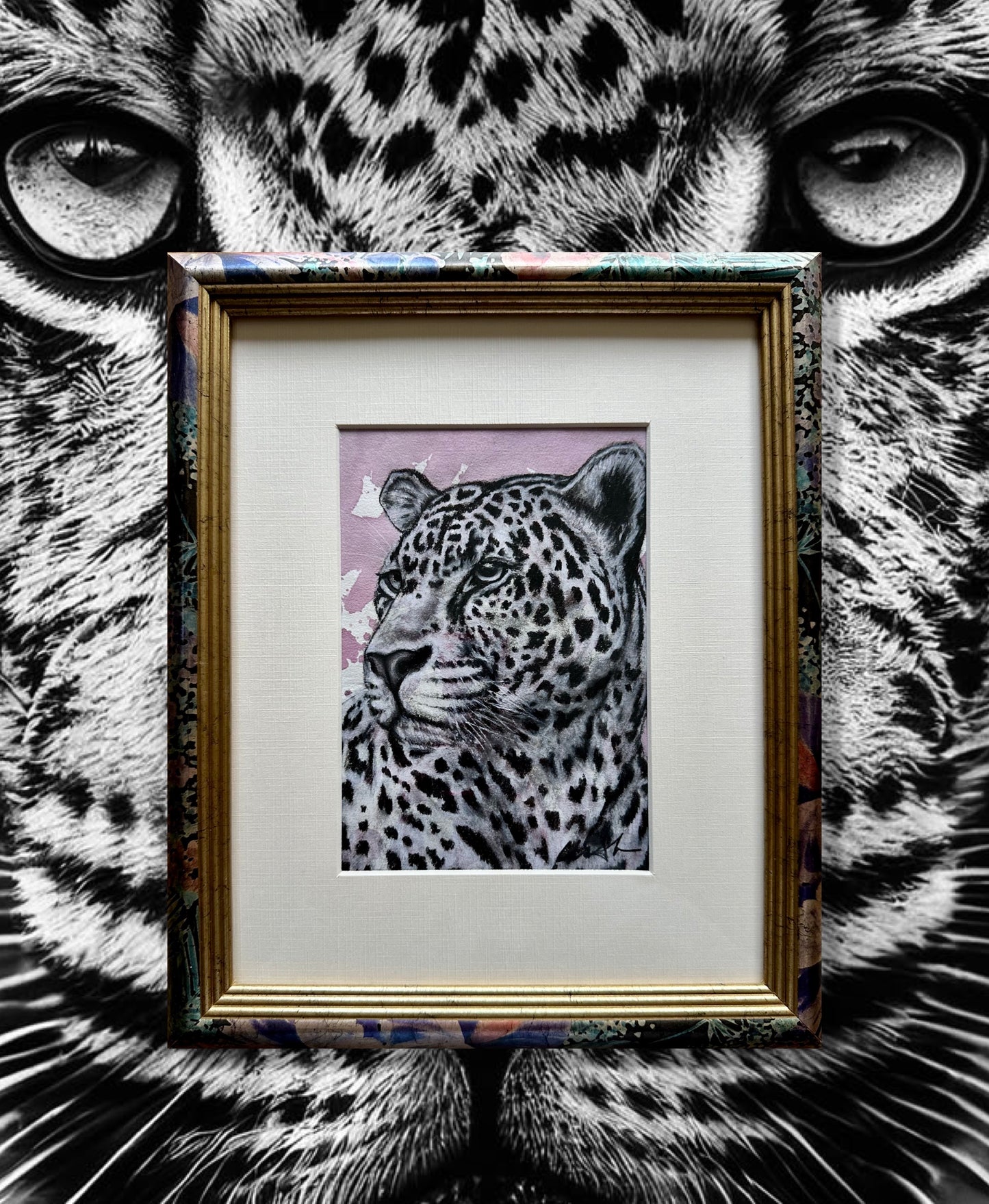 Cheetah Elegance- Original Mixed Media Drawing