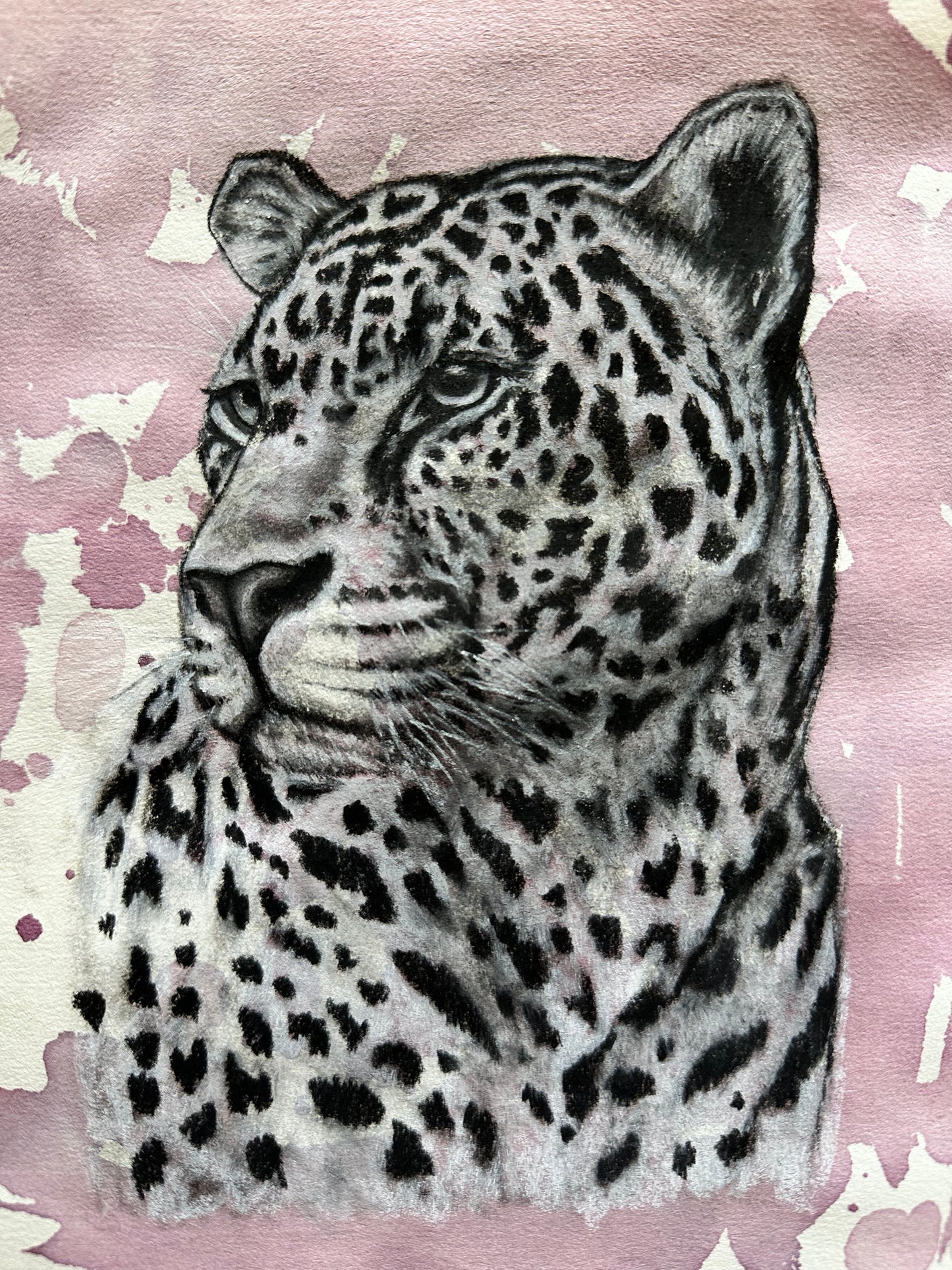 Cheetah Elegance- Original Mixed Media Drawing