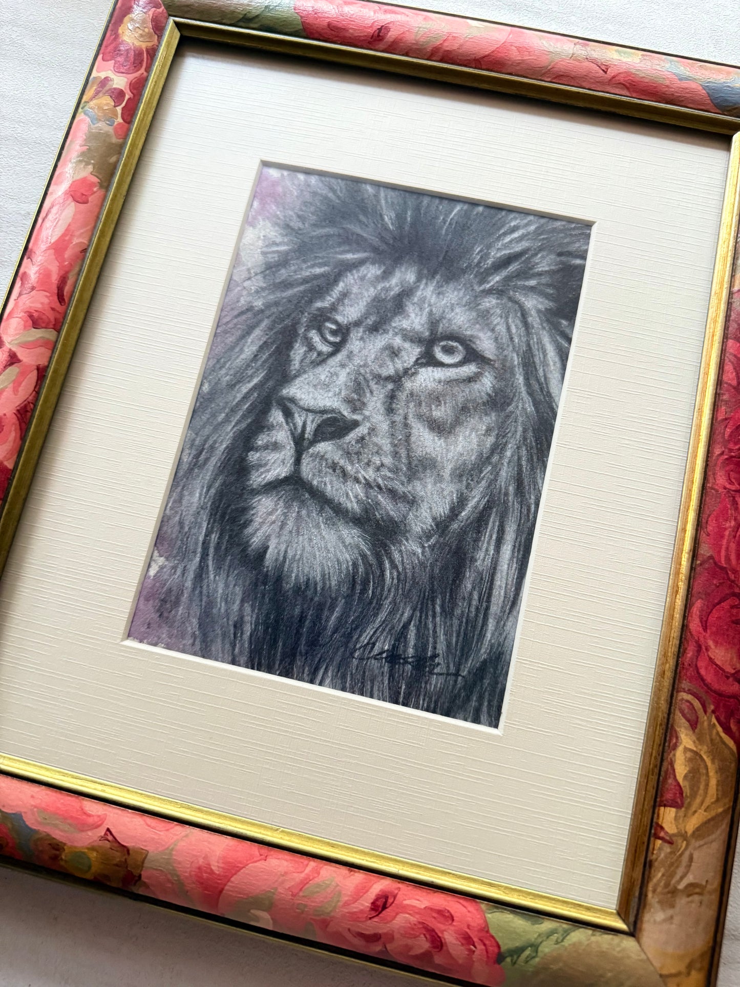 Lion’s Reign- Original Mixed Media Drawing
