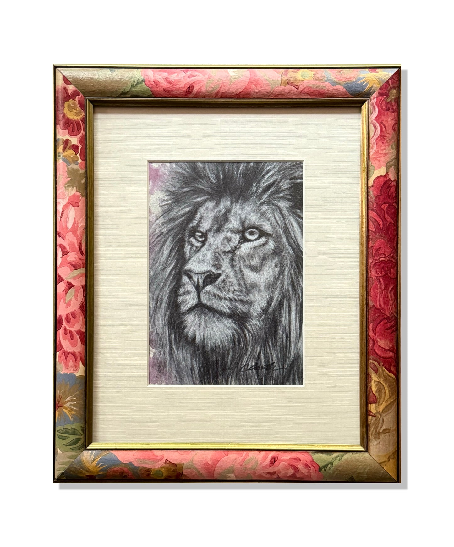 Lion’s Reign- Original Mixed Media Drawing