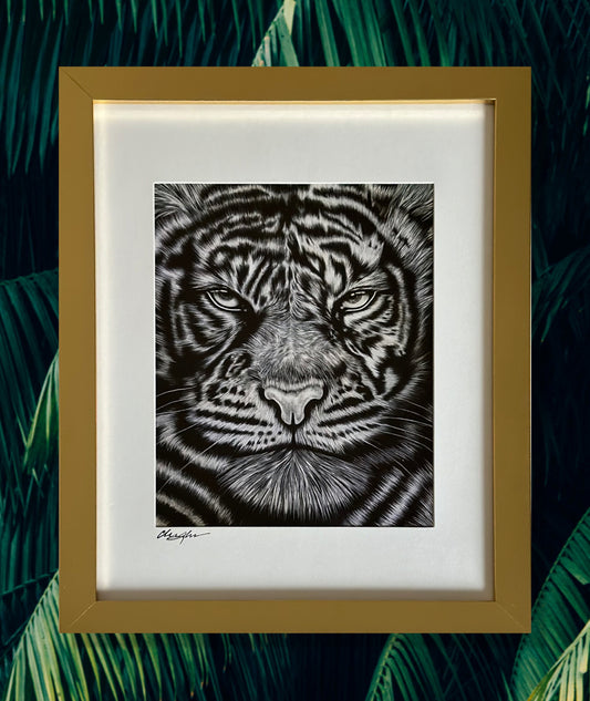 Gold Framed Tiger Print